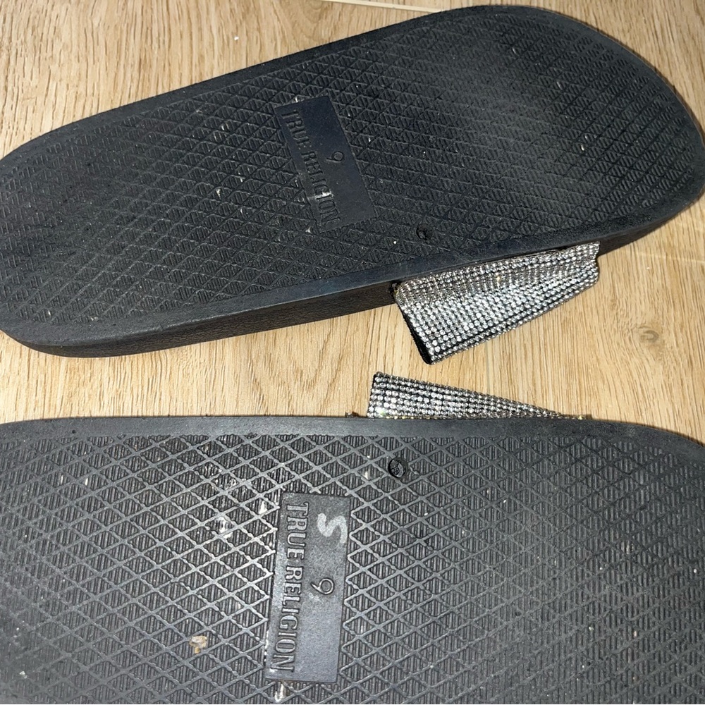 True Religion Rhinestone Slides - Picture 2 of 2